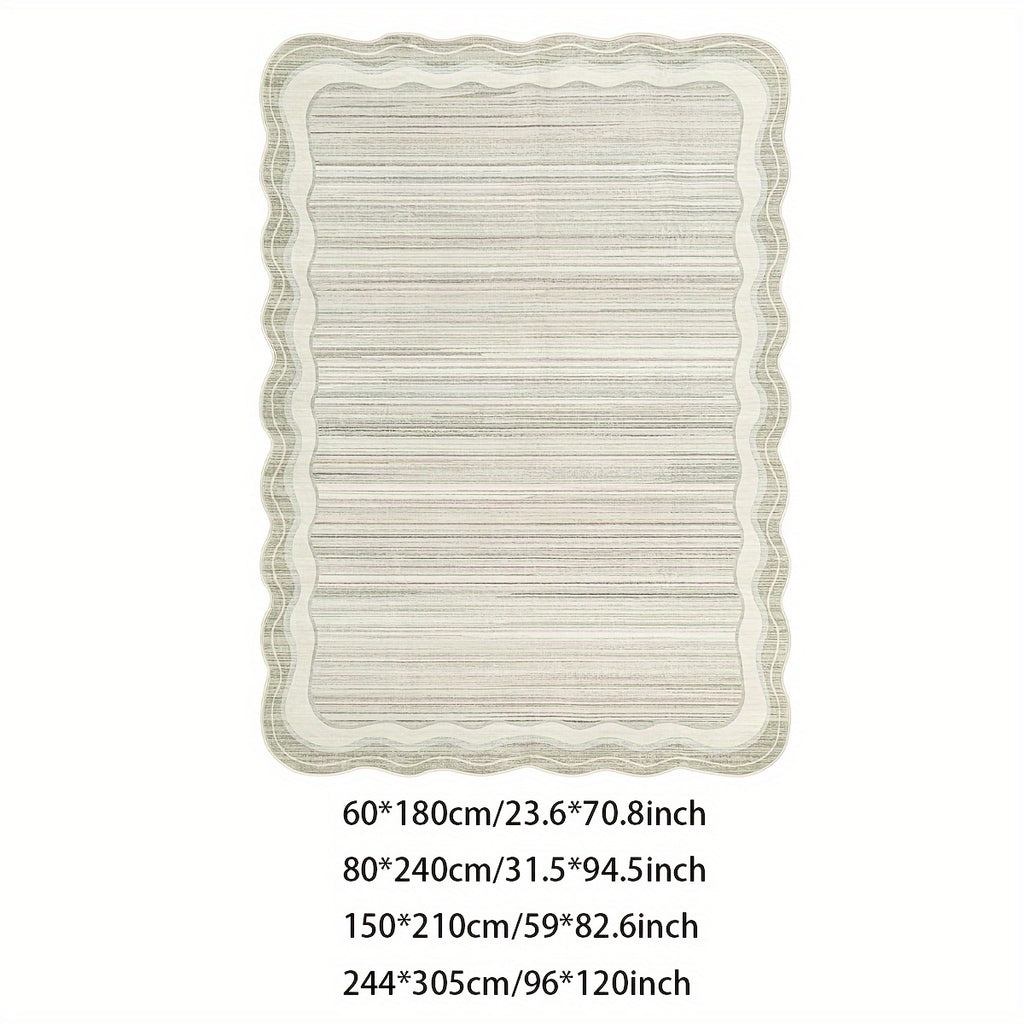 Beige Modern Area Rug Large Beige Abstract Minimalist Soft Non-Slip Low-Pile Modern Area Rugs | Washable Rugs For Living Room Bedroom Dining Room Home Office