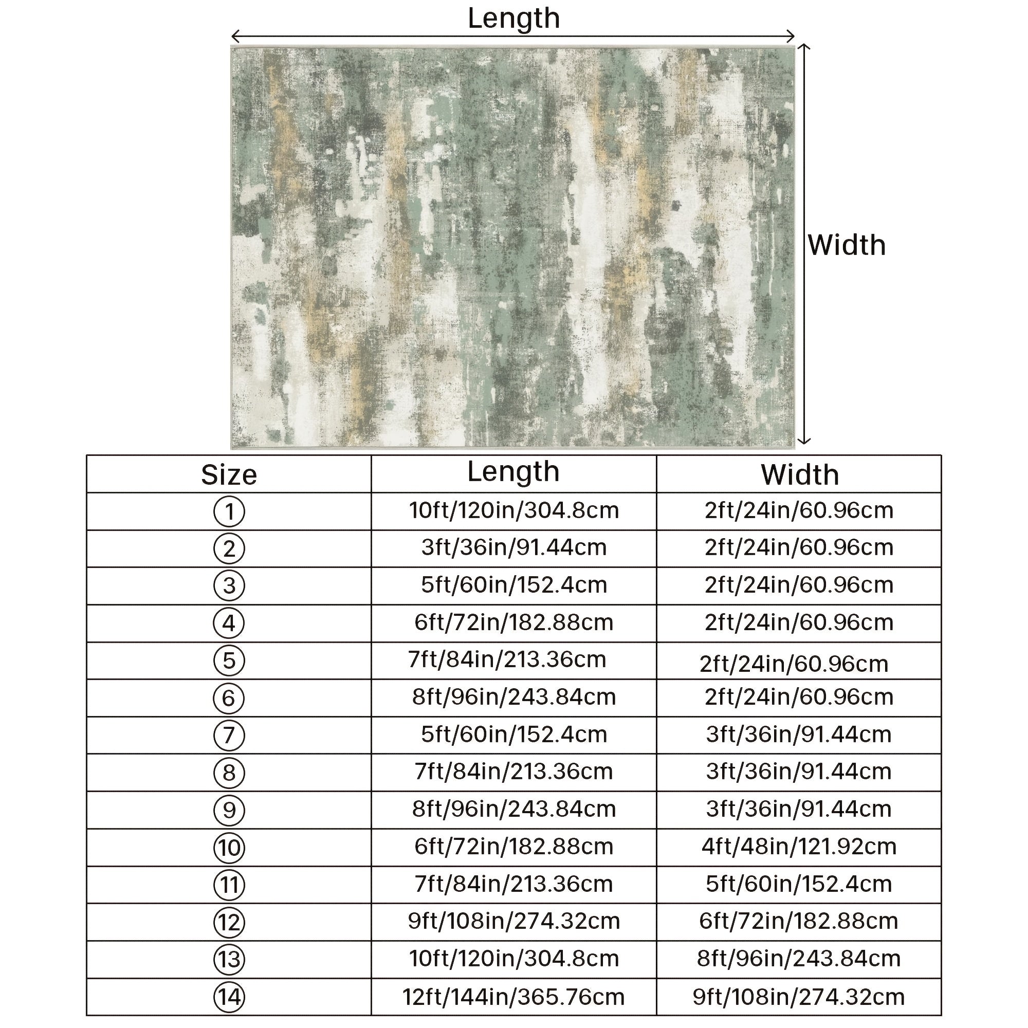 Modern Abstract Area Mat -Home Decor, Room Decor, Large Non-Slip Living Room Mat, Soft Machine Washable Mat for Dining Room, Bedroom & Office - Home Decoration in Sage Green, Blue, Dark Grey