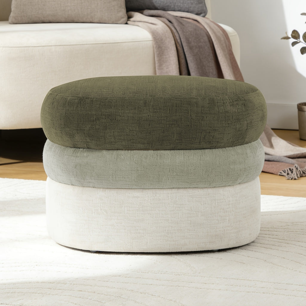 25.2-Inch Wide Upholstered Ombre Footstool