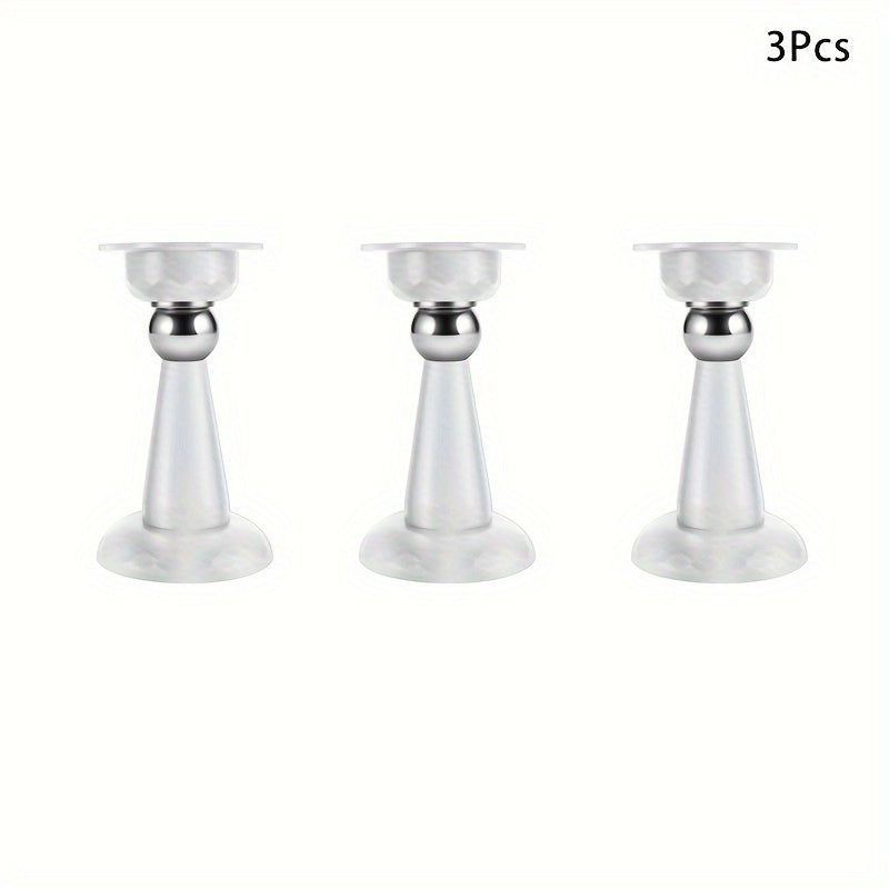 Set of 3 Magnetic Door Stoppers, Silicone Floor Magnets to Prevent Collisions, Ideal for Home And Bathroom Use - Made of Plastic