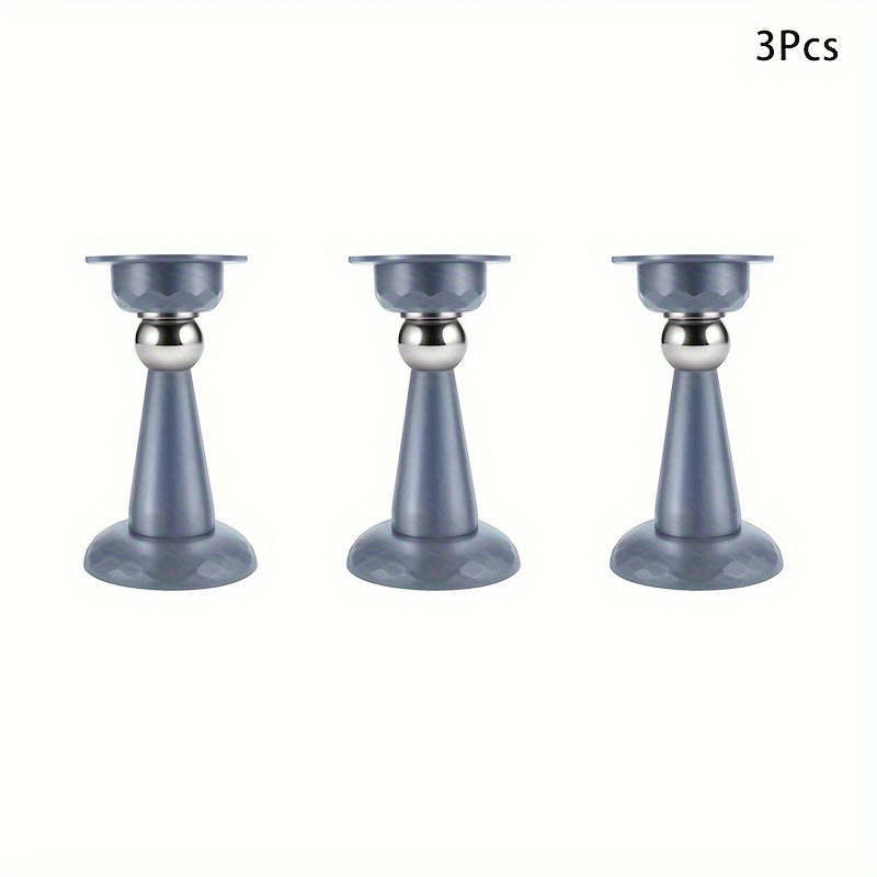 Set of 3 Magnetic Door Stoppers, Silicone Floor Magnets to Prevent Collisions, Ideal for Home And Bathroom Use - Made of Plastic
