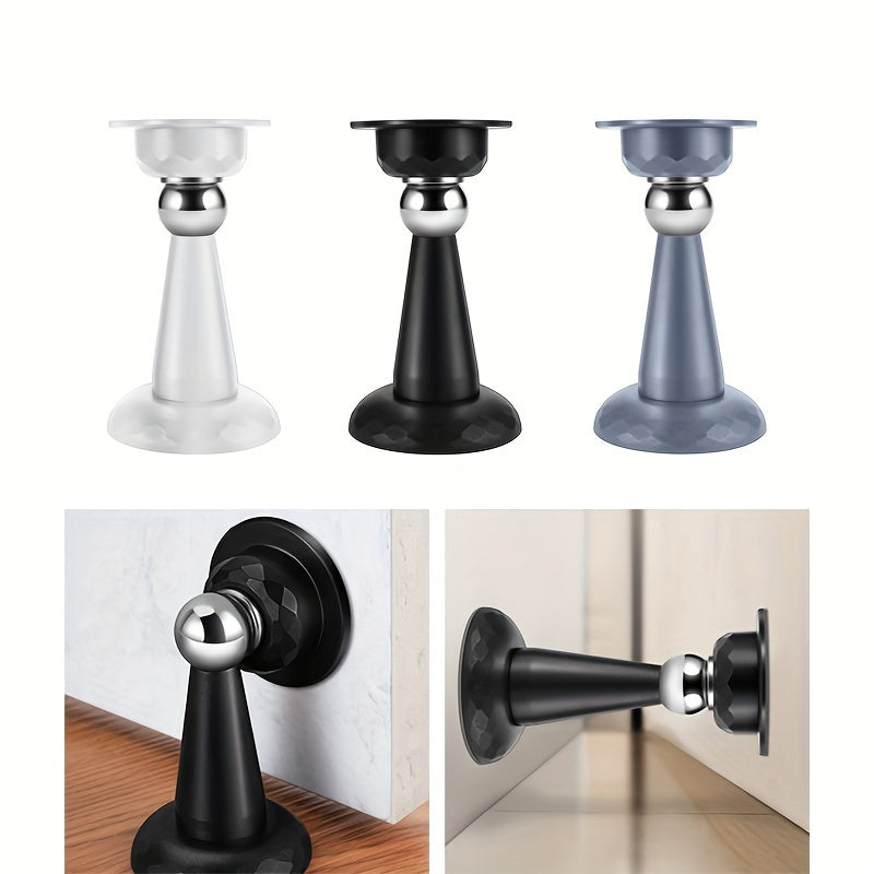 Set of 3 Magnetic Door Stoppers, Silicone Floor Magnets to Prevent Collisions, Ideal for Home And Bathroom Use - Made of Plastic