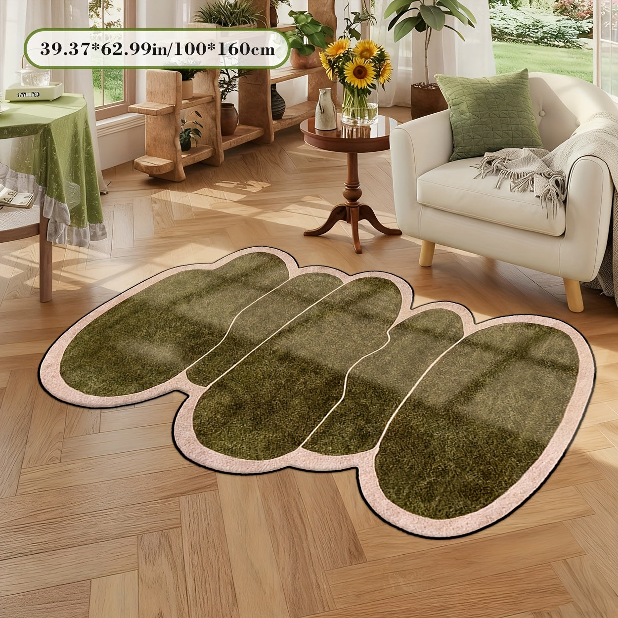 Modern Style with Irregular And Unique Patterns, a Fashionable And Creative Decorative Carpet Featuring Unconventional Shapes. This Carpet Adds a Distinctive Touch to Home Decor, Is Foldable for Easy Storage