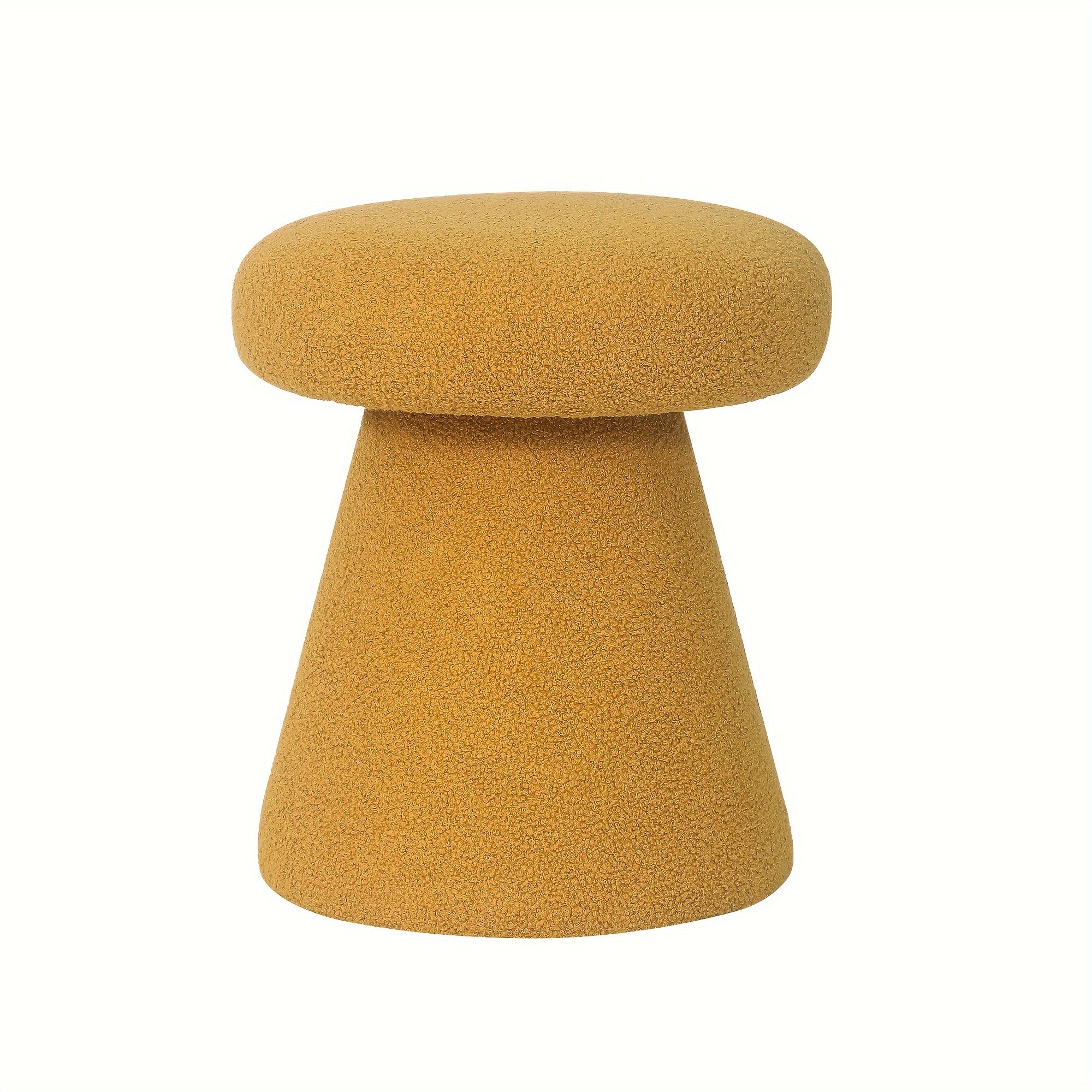 Mushroom Ottoman Foot Stool with Velvet Upholstery & Base - Round Small Modern Footrest, Footstool for Living Room, Bedroom, Entryway - Elegant Vanity Stool for &, Compact Furniture in Neutral Tones & Multi-Colors,