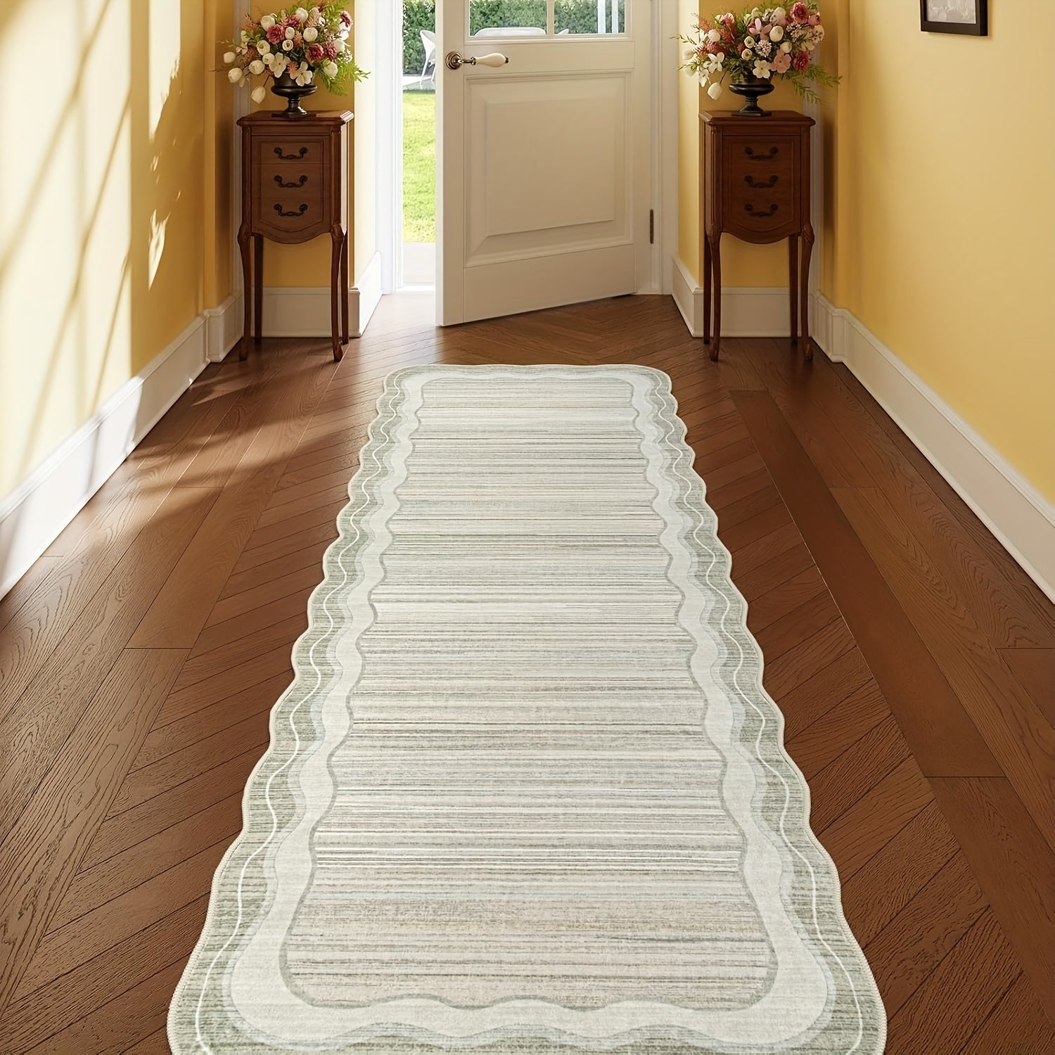 Beige Modern Area Rug Large Beige Abstract Minimalist Soft Non-Slip Low-Pile Modern Area Rugs | Washable Rugs For Living Room Bedroom Dining Room Home Office