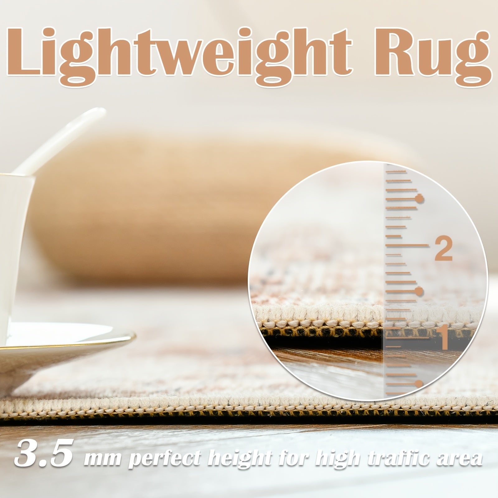 1pc of a Vintage-Style Area Rug That Is Washable, Lightweight, Has a Low Pile, Is Non-Slip, And, Suitable for Home Decor in Living Rooms, Bedrooms, Dining Rooms, And Offices