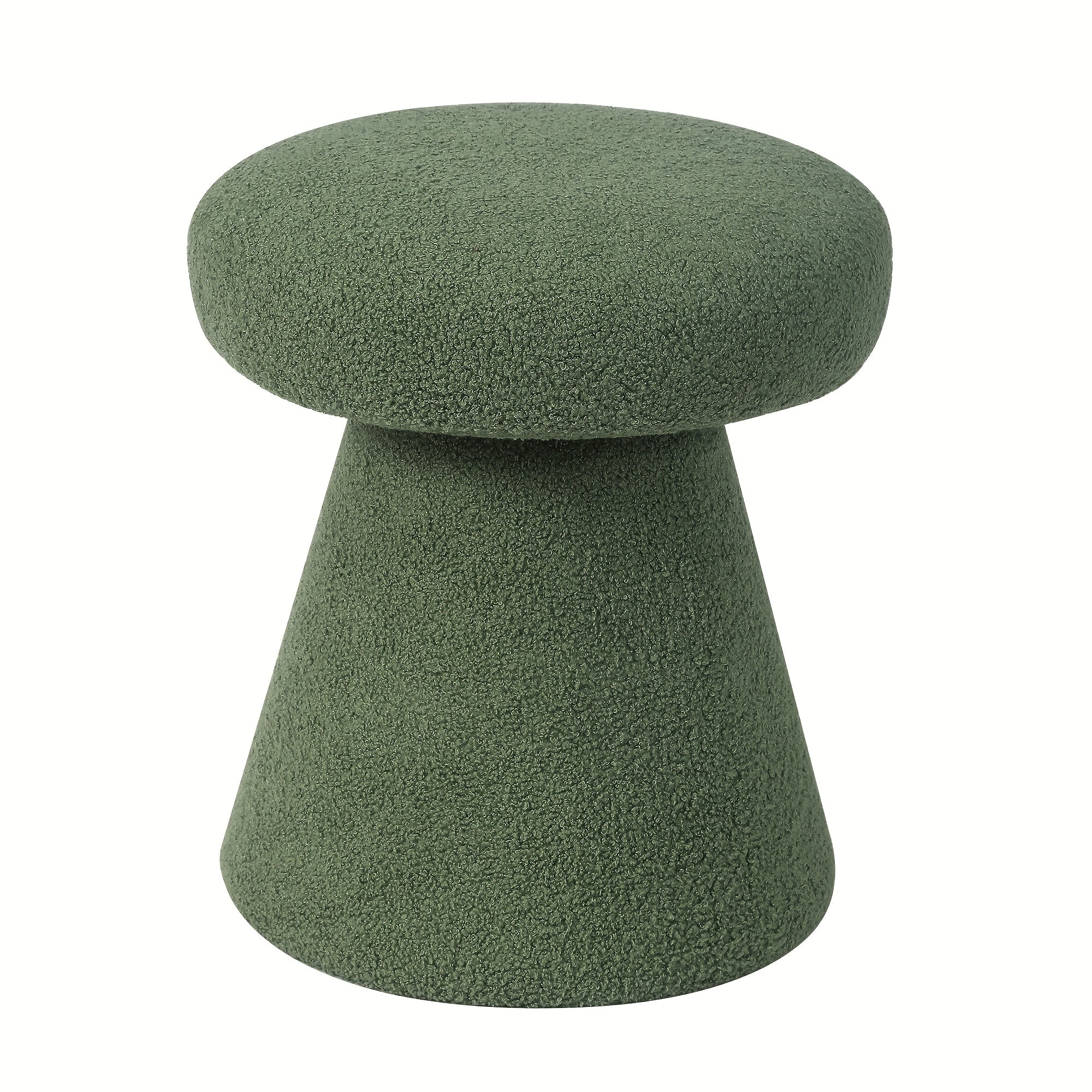 Mushroom Ottoman Foot Stool with Velvet Upholstery & Base - Round Small Modern Footrest, Footstool for Living Room, Bedroom, Entryway - Elegant Vanity Stool for &, Compact Furniture in Neutral Tones & Multi-Colors,