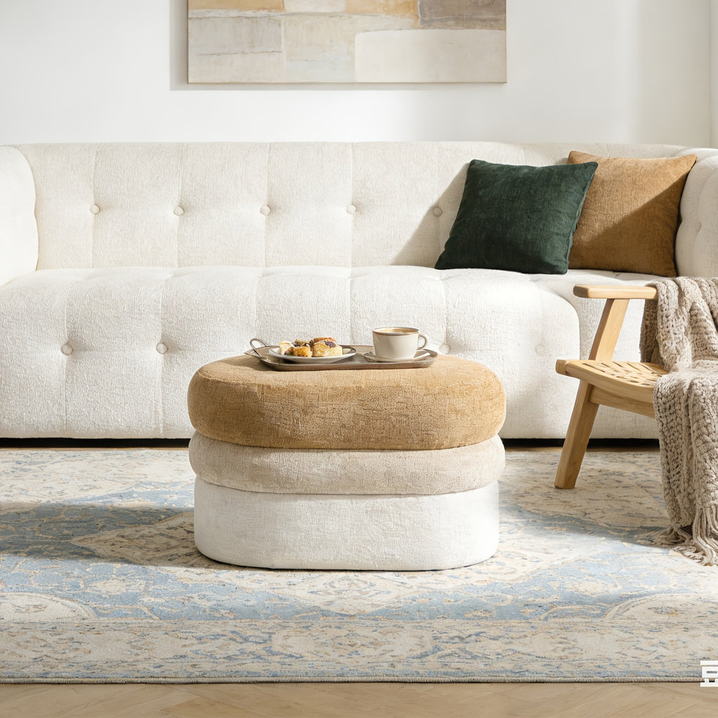 25.2-Inch Wide Upholstered Ombre Footstool