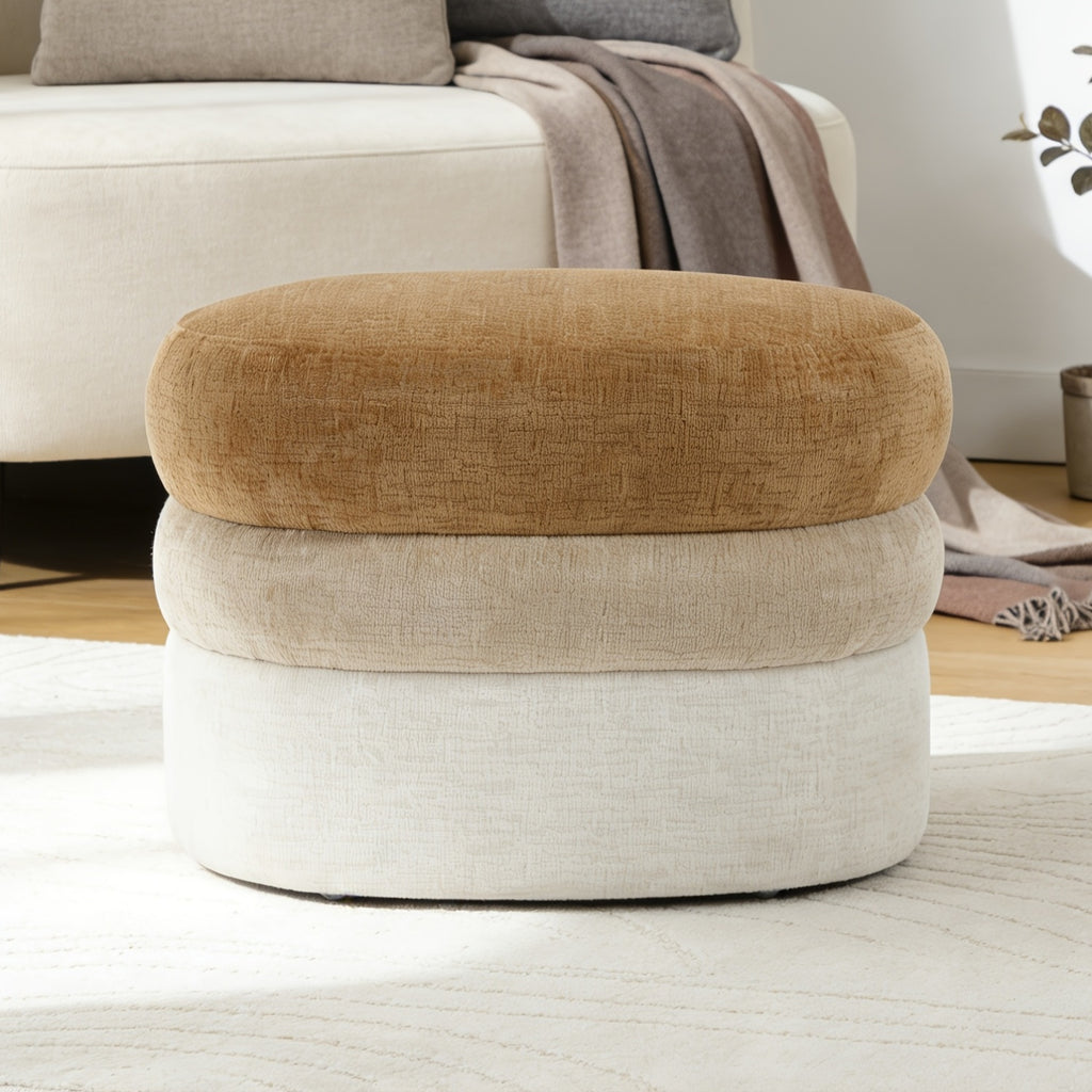 25.2-Inch Wide Upholstered Ombre Footstool