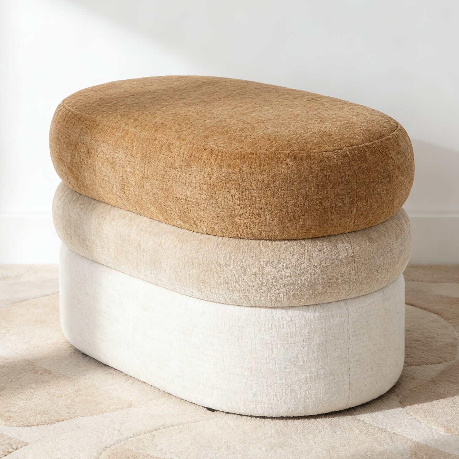 25.2-Inch Wide Upholstered Ombre Footstool