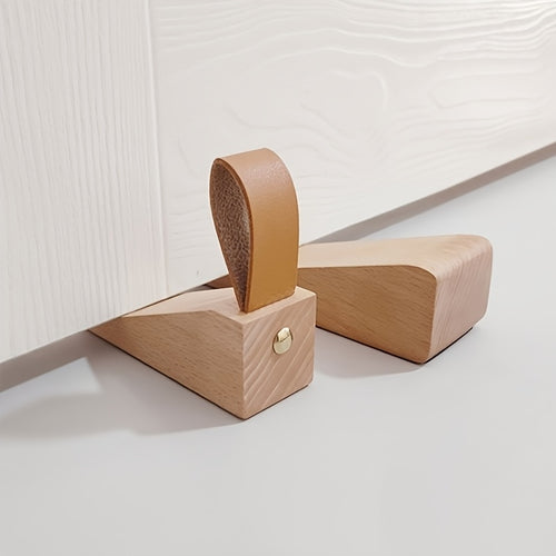 3 Pack Wooden Door Stopper Non Slip Door Stop Wedge Portable Door Holder Floor Door Stopper for Bedroom Home Office Anti Collision Door Holder Heavy Duty Door Stop