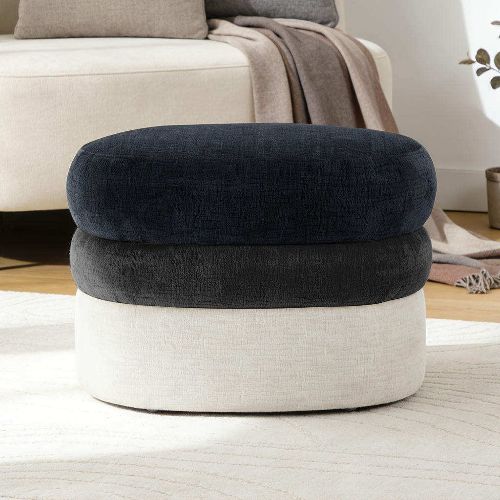 25.2-Inch Wide Upholstered Ombre Footstool