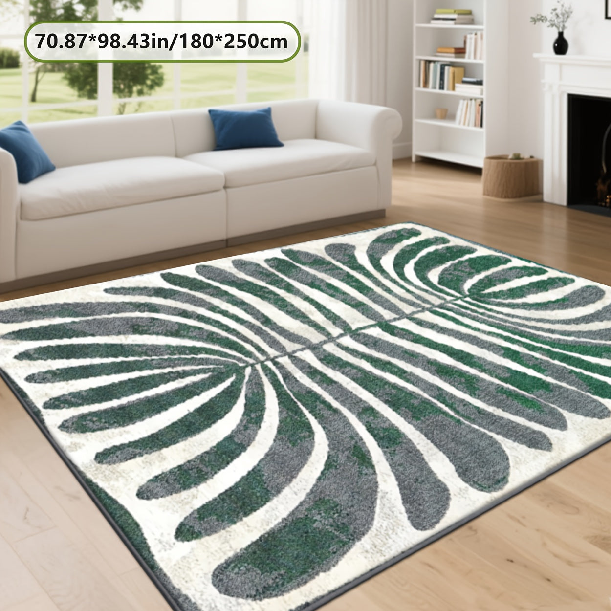 Imitation Cashmere Leaf Pattern, Art Simple - style Digital Printed Carpet, Comfortable & Beautiful, Versatile Decoration, Living Room, Sofa Mat, Door Mat, Bedroom, Outdoor Use, Shopping Malls, Cafes, Machine Washable