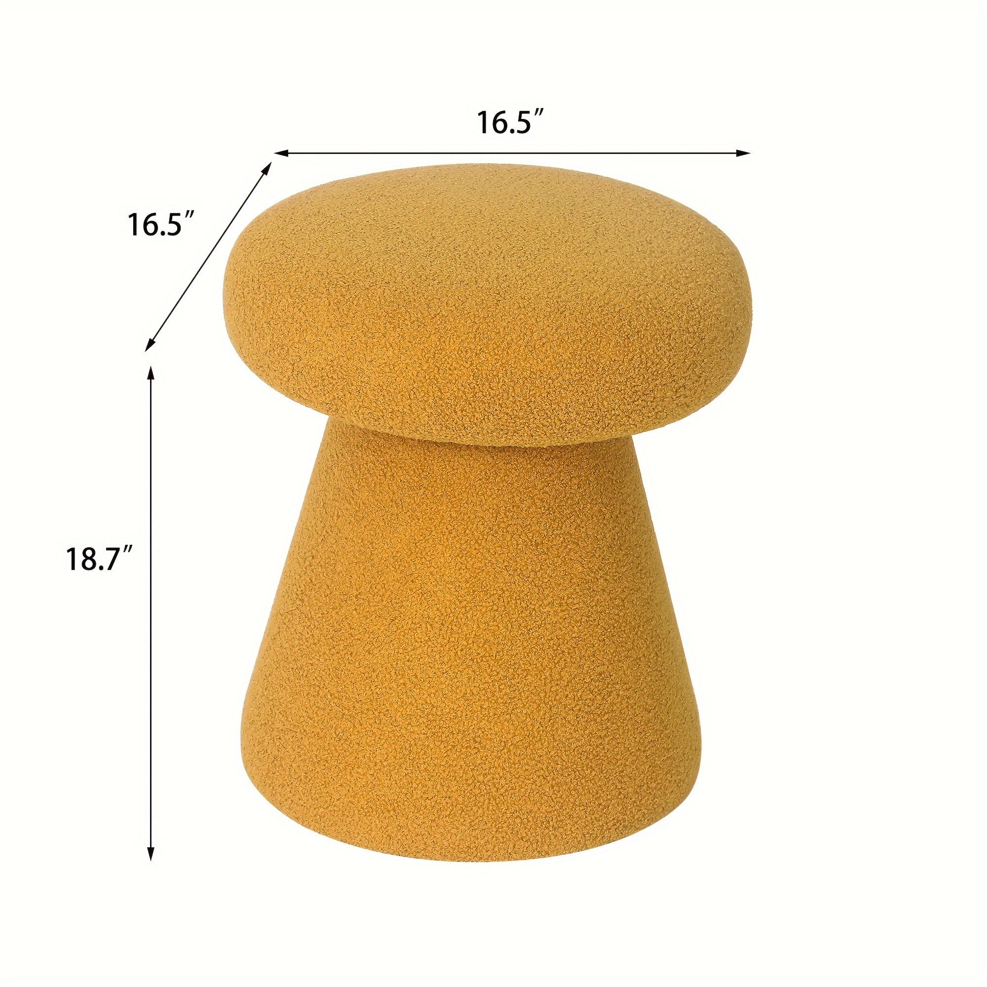 Mushroom Ottoman Foot Stool with Velvet Upholstery & Base - Round Small Modern Footrest, Footstool for Living Room, Bedroom, Entryway - Elegant Vanity Stool for &, Compact Furniture in Neutral Tones & Multi-Colors,