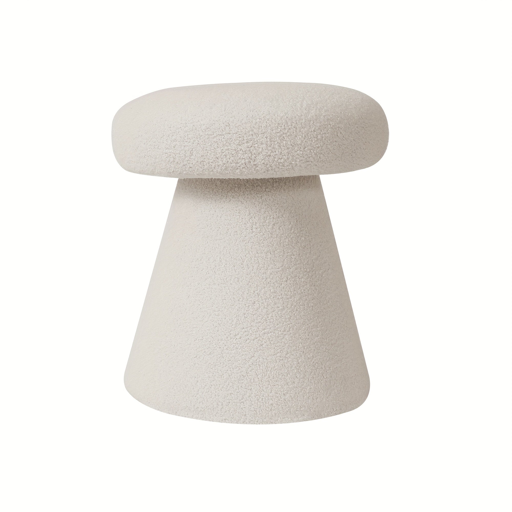 Mushroom Ottoman Foot Stool with Velvet Upholstery & Base - Round Small Modern Footrest, Footstool for Living Room, Bedroom, Entryway - Elegant Vanity Stool for &, Compact Furniture in Neutral Tones & Multi-Colors,