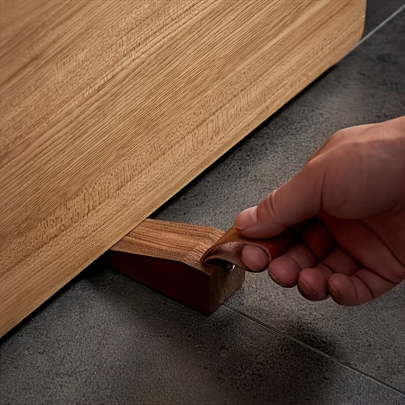 4pcs Nordic Beech\u002Fwalnut Door Stopper Set, Featuring A High Creative Bedroom Mobile Top Door Anti Closing Plug, Wooden Anti-collision And Anti Slip Stopper, Suitable for Carpets, Hardwood Floors, Concrete And Tile Surfaces.