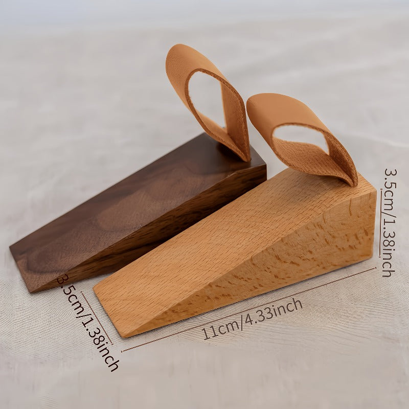 6pcs of Solid Wood Door Stoppers and Height-boosting Door Stoppers with Creative Anti-closing Function. Anti-closing Stoppers for Bedroom Movable Top Doors. Wooden Anti-collision Door Stoppers with Anti-slip Pads on The Bottom.