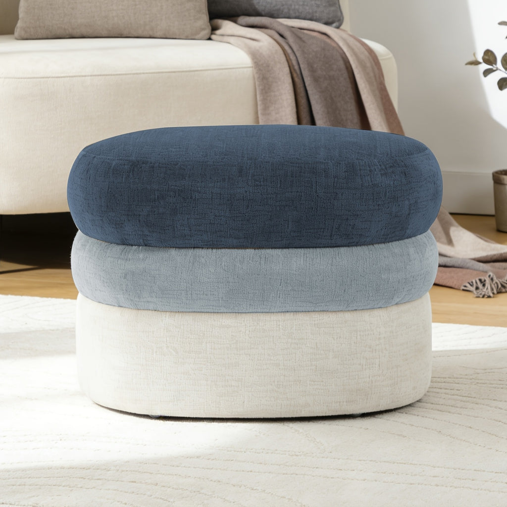 25.2-Inch Wide Upholstered Ombre Footstool