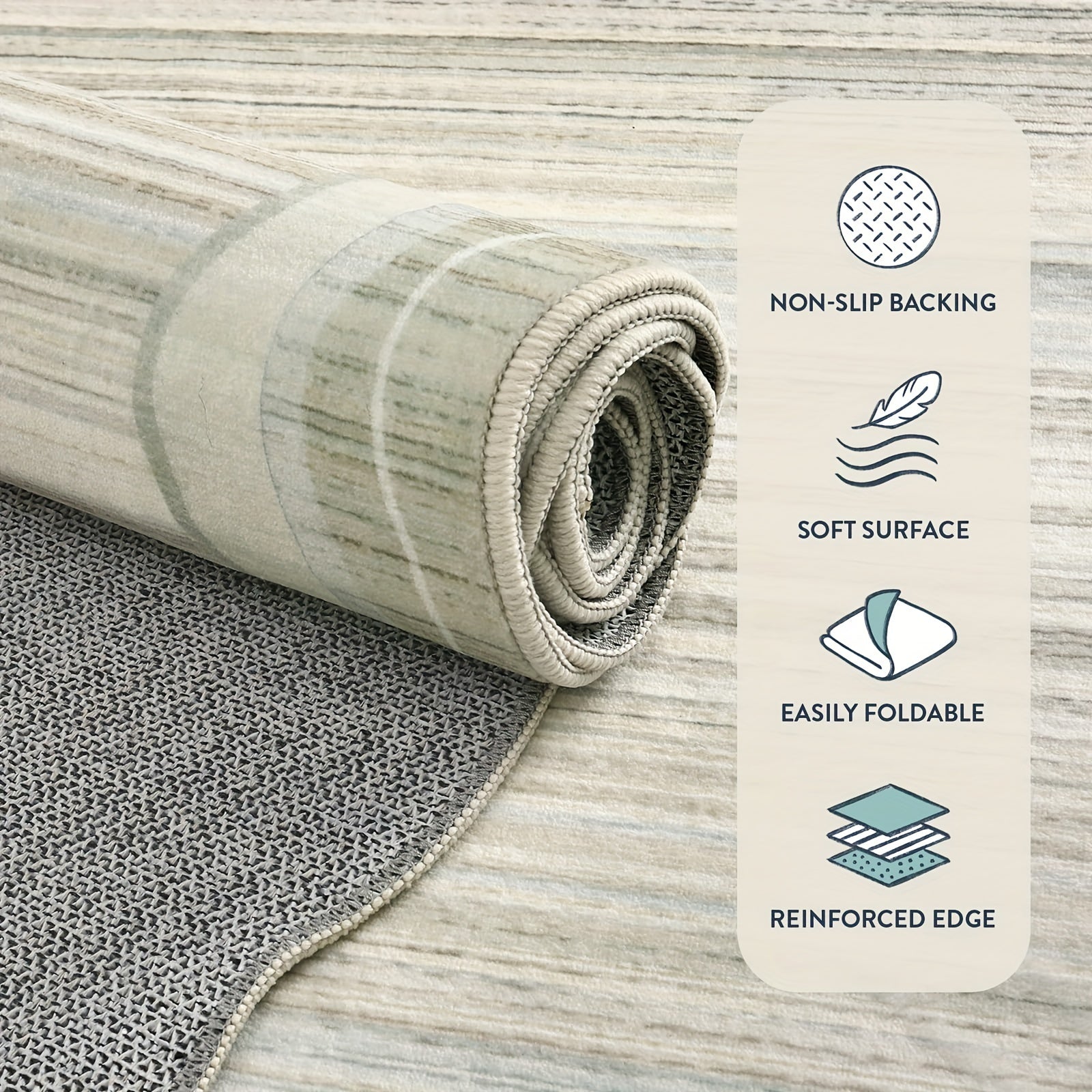 Beige Modern Area Rug Large Beige Abstract Minimalist Soft Non-Slip Low-Pile Modern Area Rugs | Washable Rugs For Living Room Bedroom Dining Room Home Office
