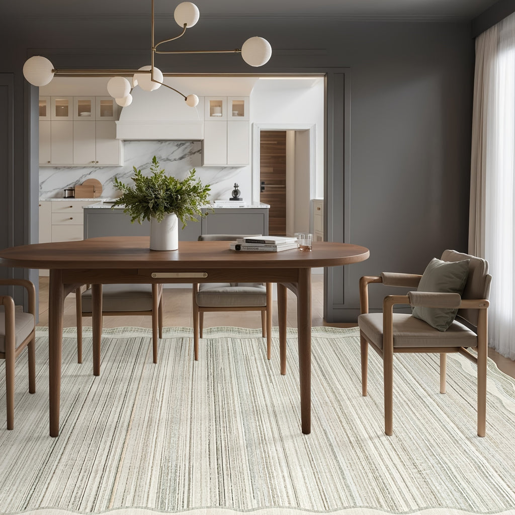 Beige Modern Area Rug Large Beige Abstract Minimalist Soft Non-Slip Low-Pile Modern Area Rugs | Washable Rugs For Living Room Bedroom Dining Room Home Office
