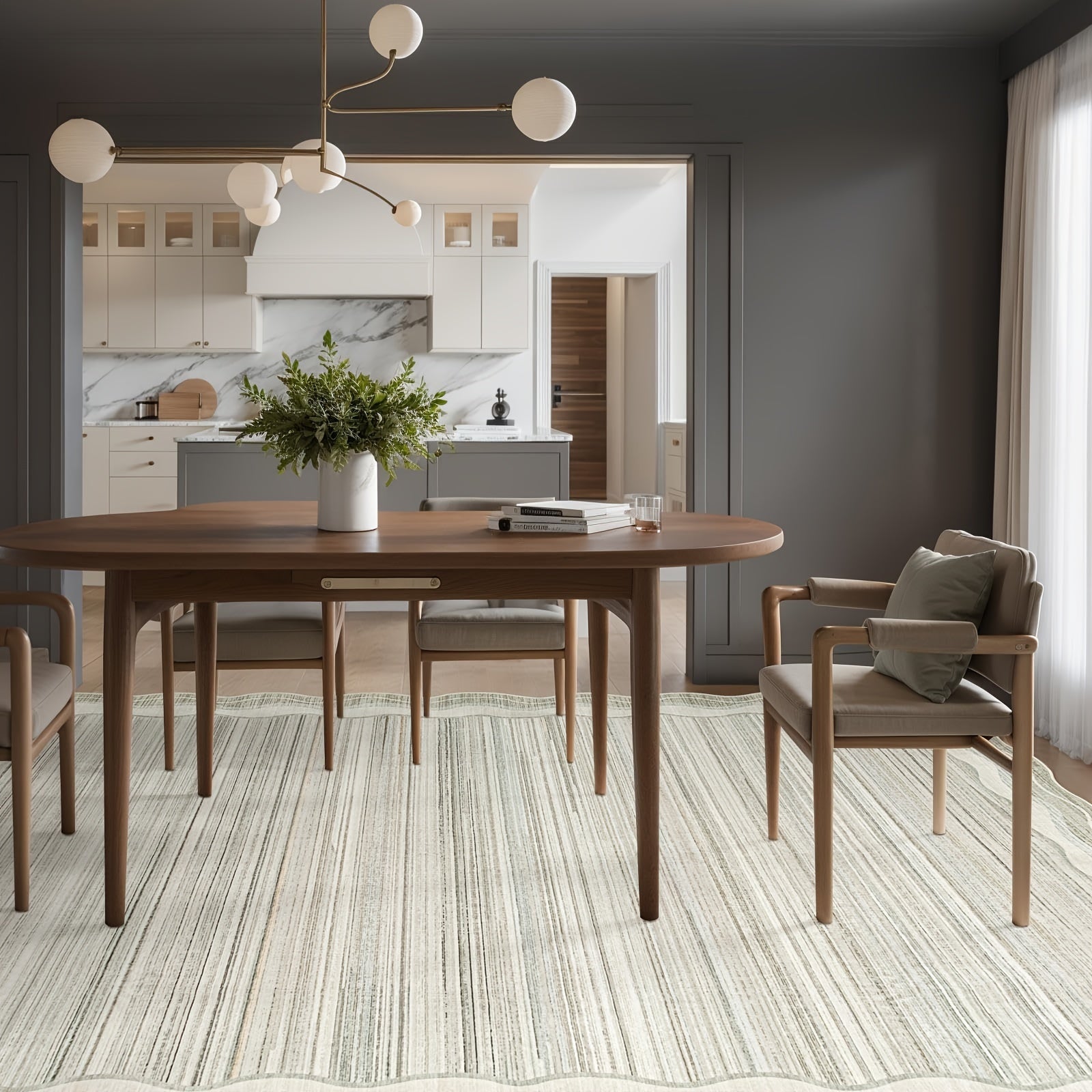 Beige Modern Area Rug Large Beige Abstract Minimalist Soft Non-Slip Low-Pile Modern Area Rugs | Washable Rugs For Living Room Bedroom Dining Room Home Office